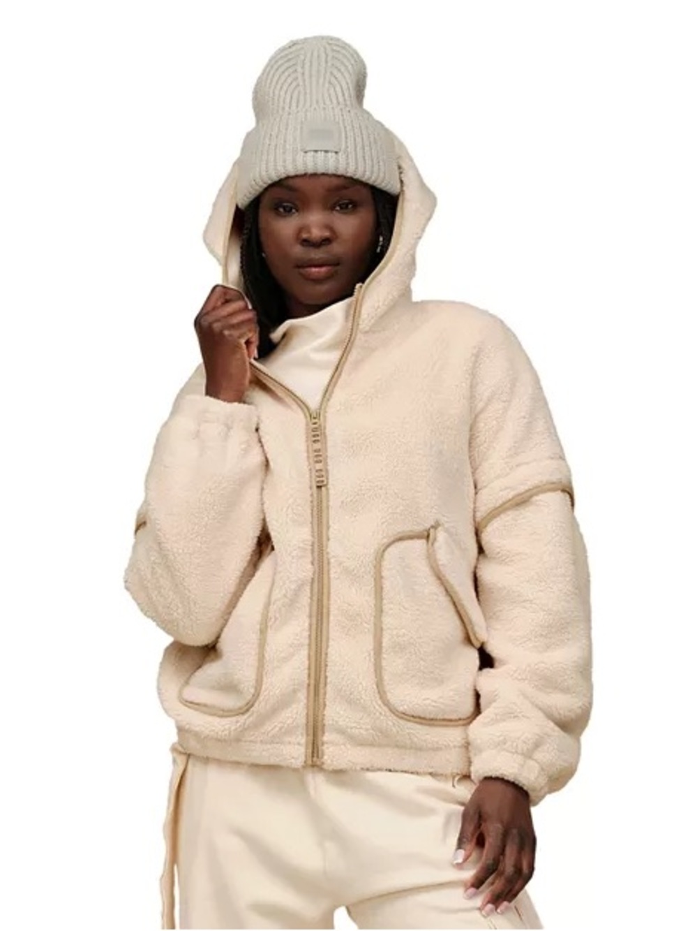 UGG Mariella UGGfluff Zip Hoodie Cream L